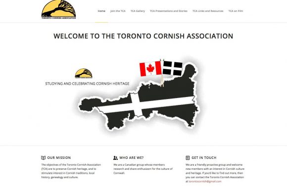 Toronto Cornish Association, a new website for our Cornish cousins in Toronto