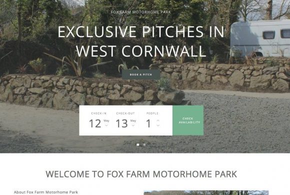 Fox Farm Motorhome Park, website and booking form
